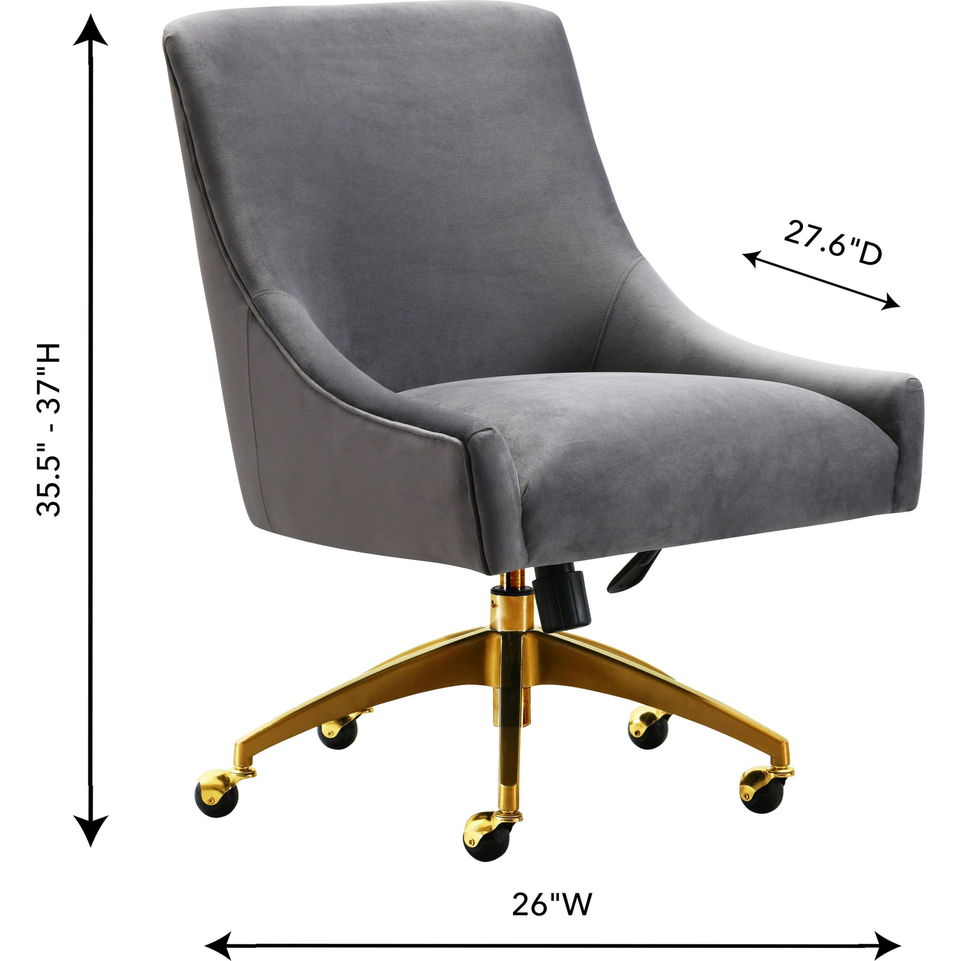 Beatrix Office Swivel Chair by TOV Furniture. Made from velvet, wood, stainless steel in a transitional style.