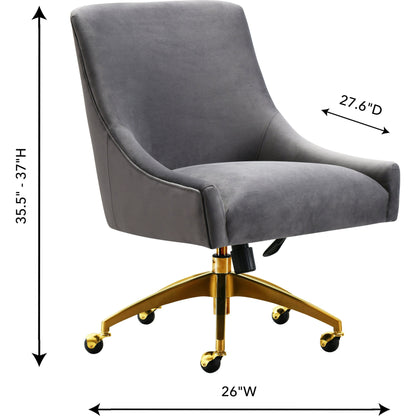 Beatrix Office Swivel Chair by TOV Furniture. Made from velvet, wood, stainless steel in a transitional style.