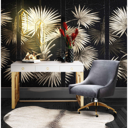 Beatrix Office Swivel Chair by TOV Furniture. Made from velvet, wood, stainless steel in a transitional style.