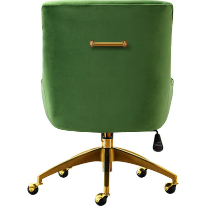 Beatrix Office Swivel Chair by TOV Furniture. Made from velvet, wood, stainless steel in a transitional style.