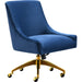 Beatrix Office Swivel Chair by TOV Furniture. Made from velvet, wood, stainless steel in a transitional style.