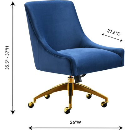 Beatrix Office Swivel Chair by TOV Furniture. Made from velvet, wood, stainless steel in a transitional style.