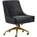 Beatrix Office Swivel Chair by TOV Furniture. Made from velvet, wood, stainless steel in a transitional style.