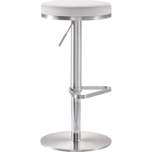 Fano Steel Adjustable Barstool by TOV Furniture. Made from stainless steel, eco leather in a modern style.
