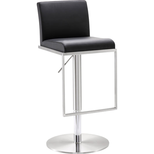 Amalfi Steel Adjustable Barstool by TOV Furniture. Made from stainless steel, eco leather in a modern style.