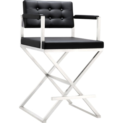 Director Counter Stool by TOV Furniture. Made from stainless steel, eco leather in a modern style.
