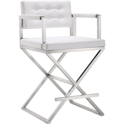 Director Counter Stool by TOV Furniture. Made from stainless steel, eco leather in a modern style.