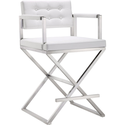 Director Counter Stool by TOV Furniture. Made from stainless steel, eco leather in a modern style.