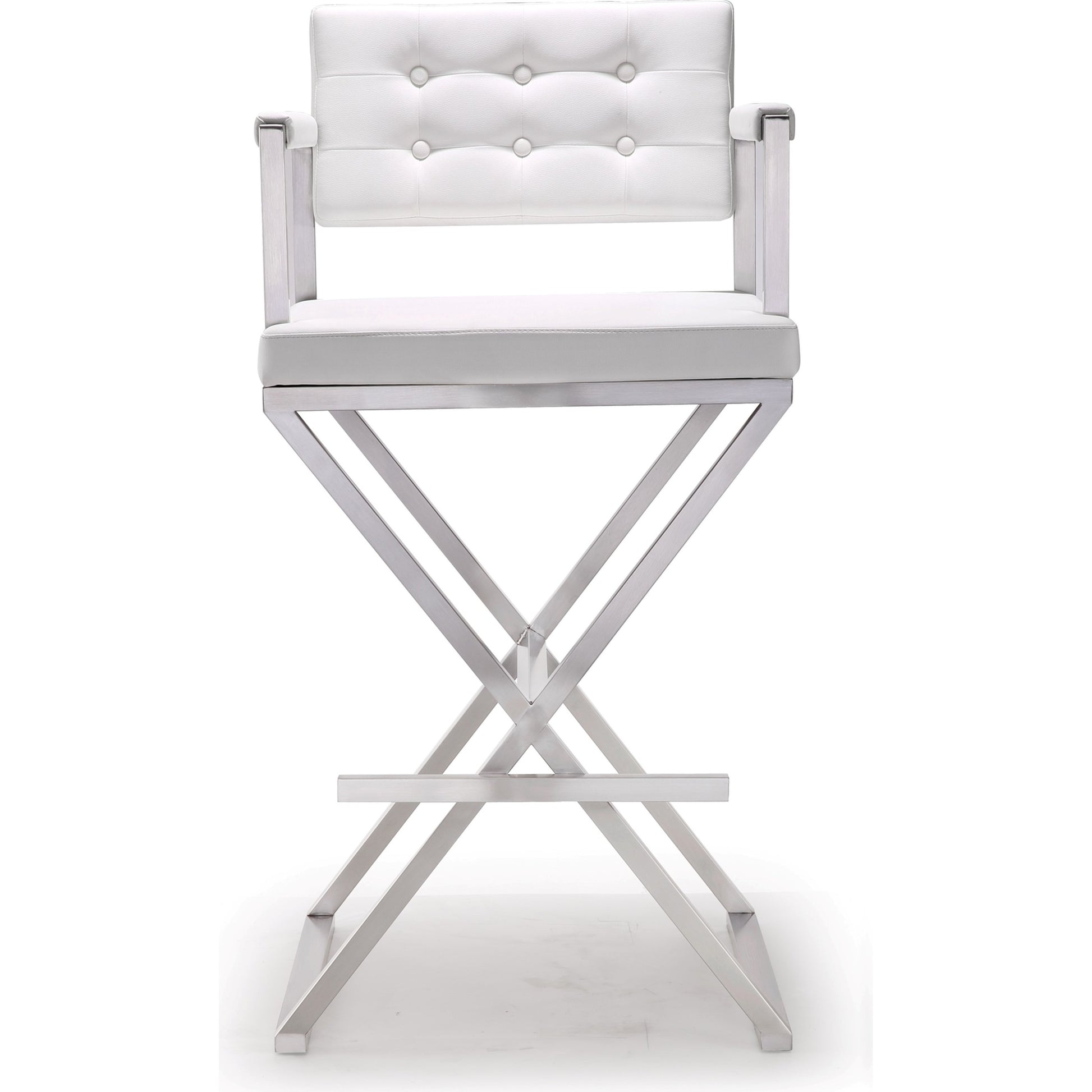 Director Barstool by TOV Furniture. Made from stainless steel, eco leather in a modern style.