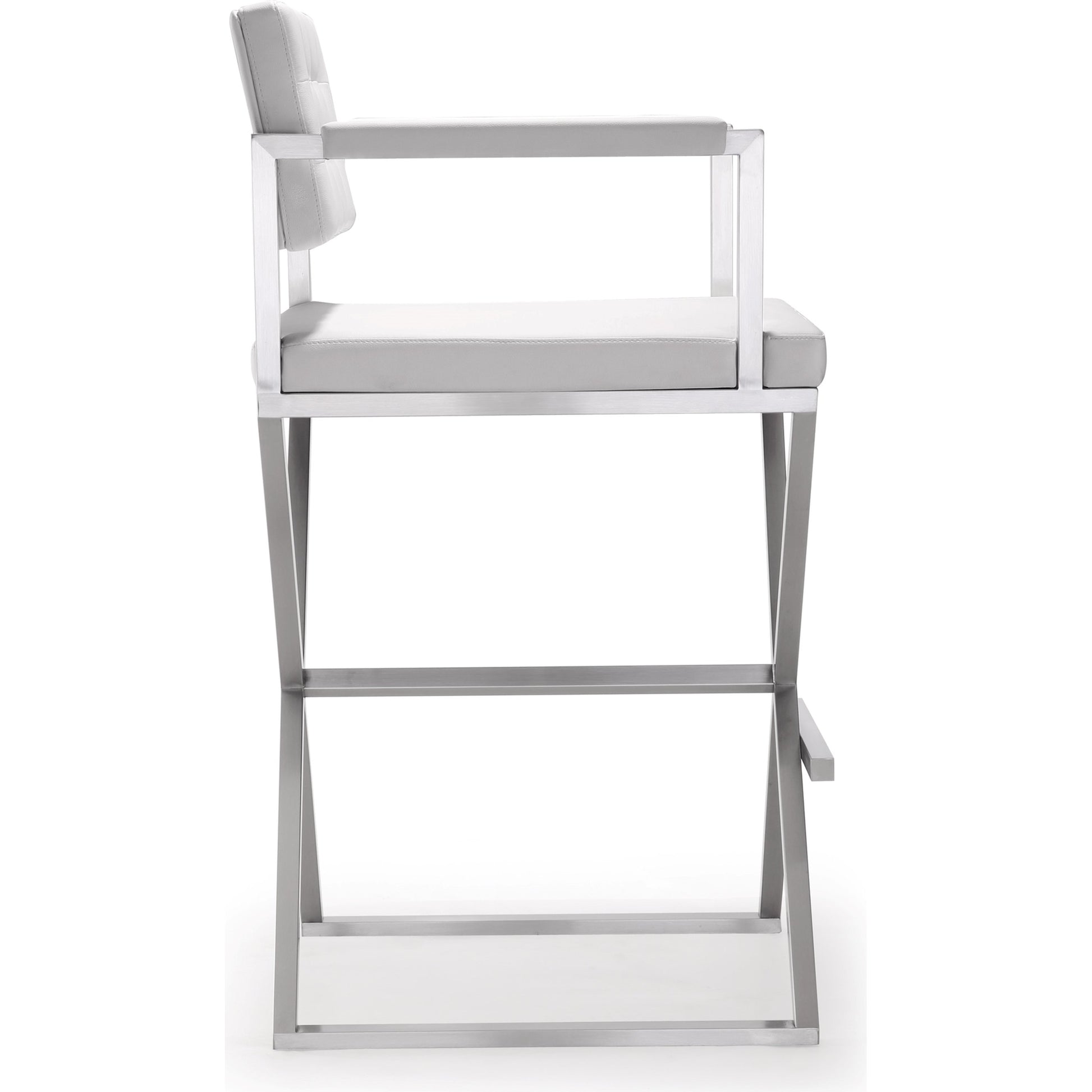 Director Barstool by TOV Furniture. Made from stainless steel, eco leather in a modern style.