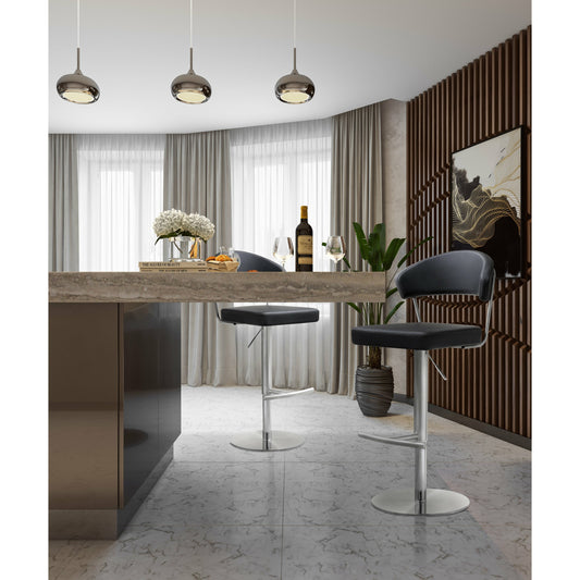 Cosmo Steel Barstool by TOV Furniture. Made from stainless steel, eco leather in a modern style.