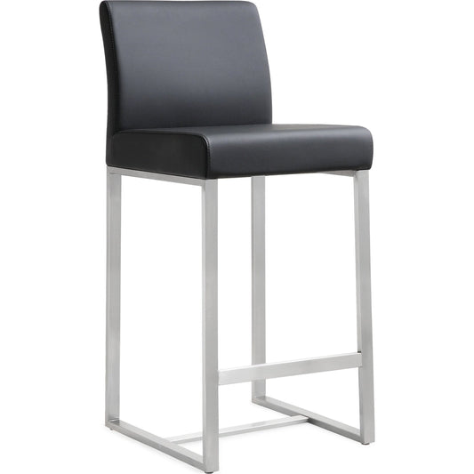 Denmark Steel Counter Stool by TOV Furniture. Made from stainless steel, eco leather in a modern style.