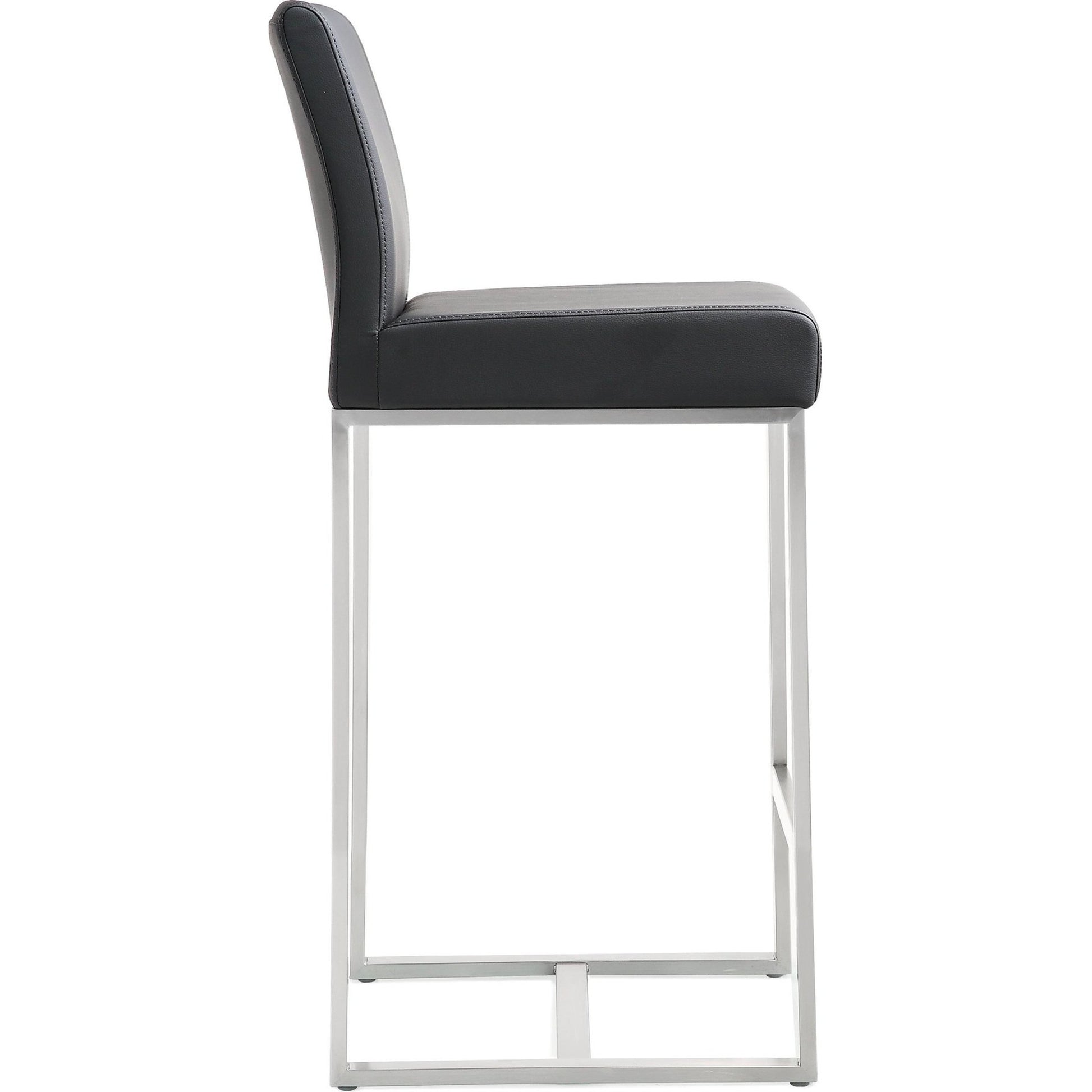 Denmark Steel Counter Stool (Set of 2) by TOV Furniture. Made from stainless steel, eco leather in a modern style.