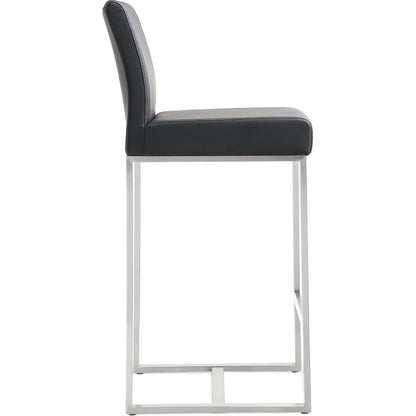 Denmark Steel Counter Stool (Set of 2) by TOV Furniture. Made from stainless steel, eco leather in a modern style.