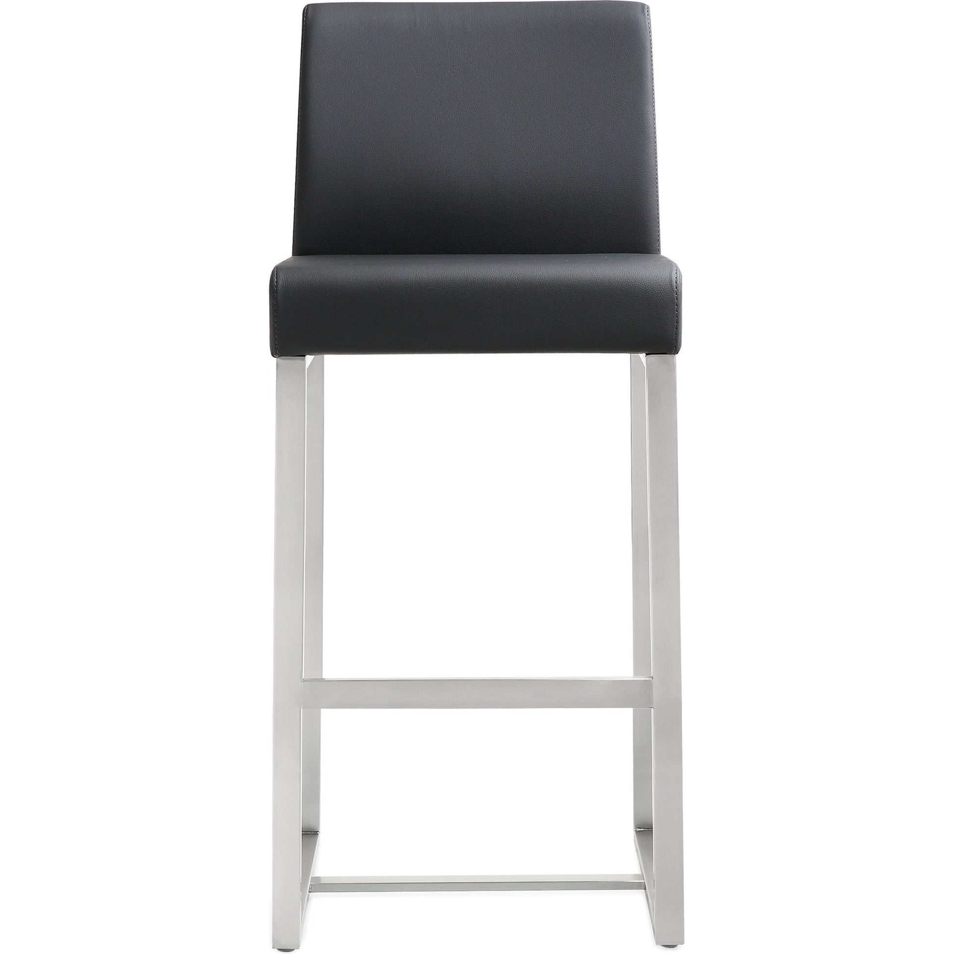 Denmark Steel Counter Stool (Set of 2) by TOV Furniture. Made from stainless steel, eco leather in a modern style.