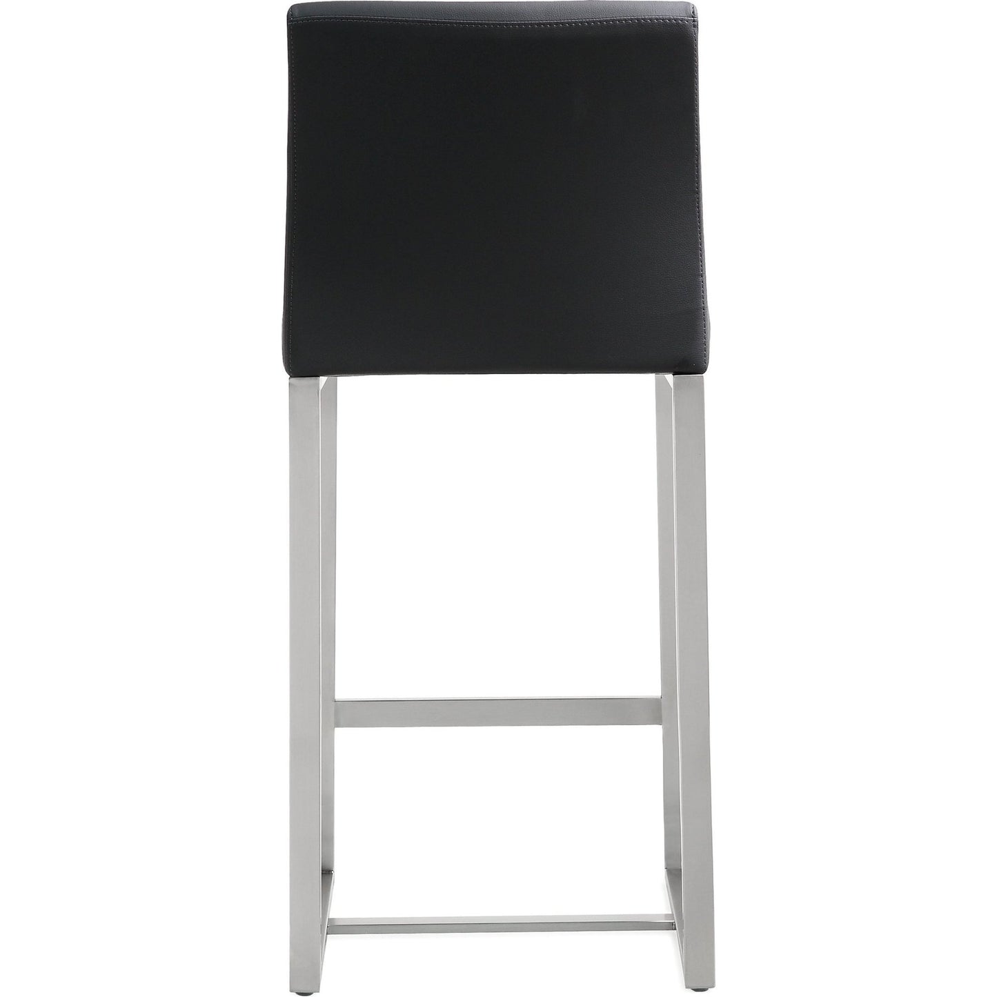 011 S-245379 | Additional Silo | Denmark Steel Counter Stool (Set of 2) by TOV Furniture. Made from stainless steel, eco leather in a modern style.