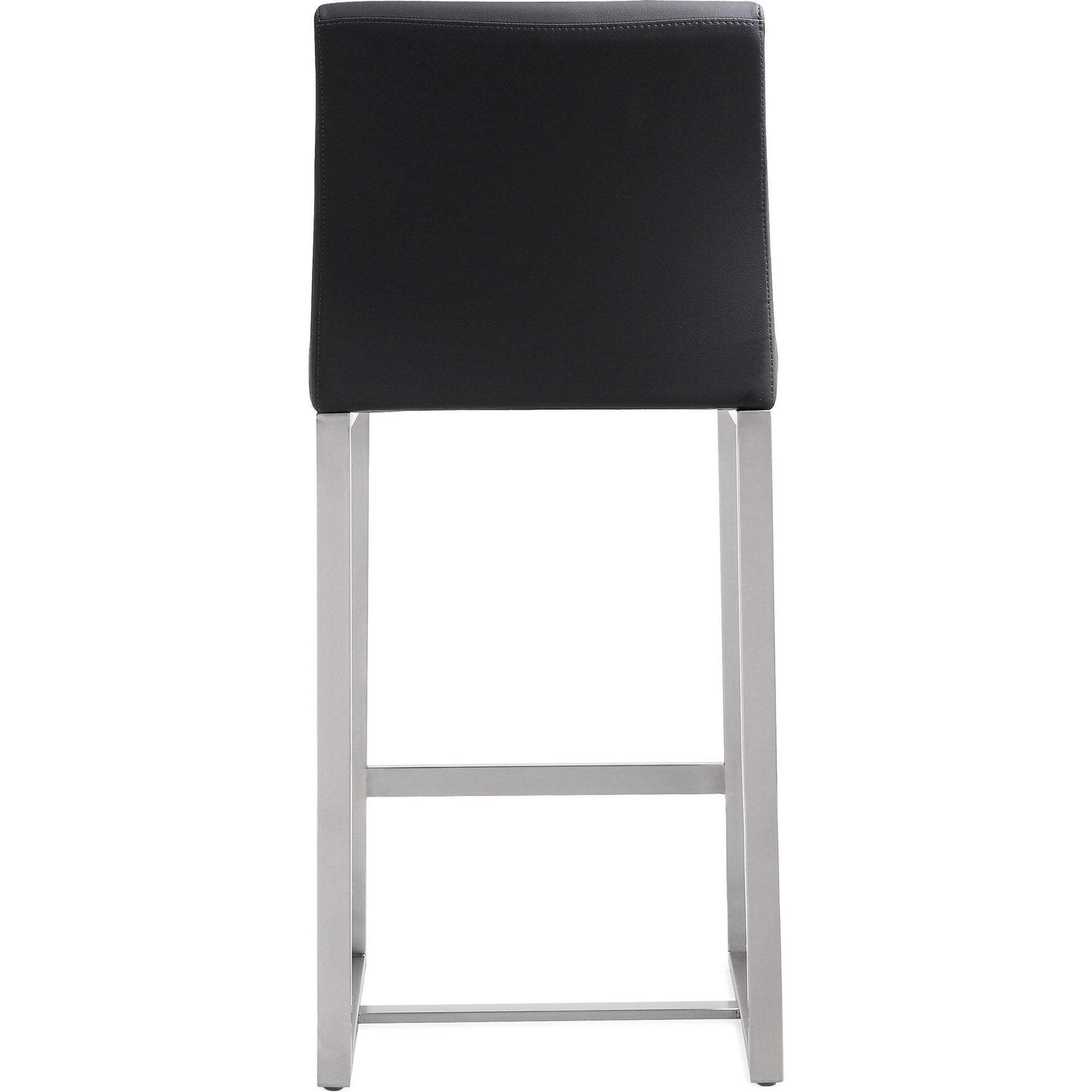 Denmark Steel Counter Stool (Set of 2) by TOV Furniture. Made from stainless steel, eco leather in a modern style.