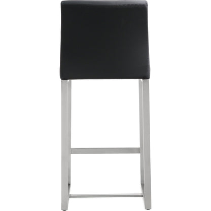 Denmark Steel Counter Stool (Set of 2) by TOV Furniture. Made from stainless steel, eco leather in a modern style.