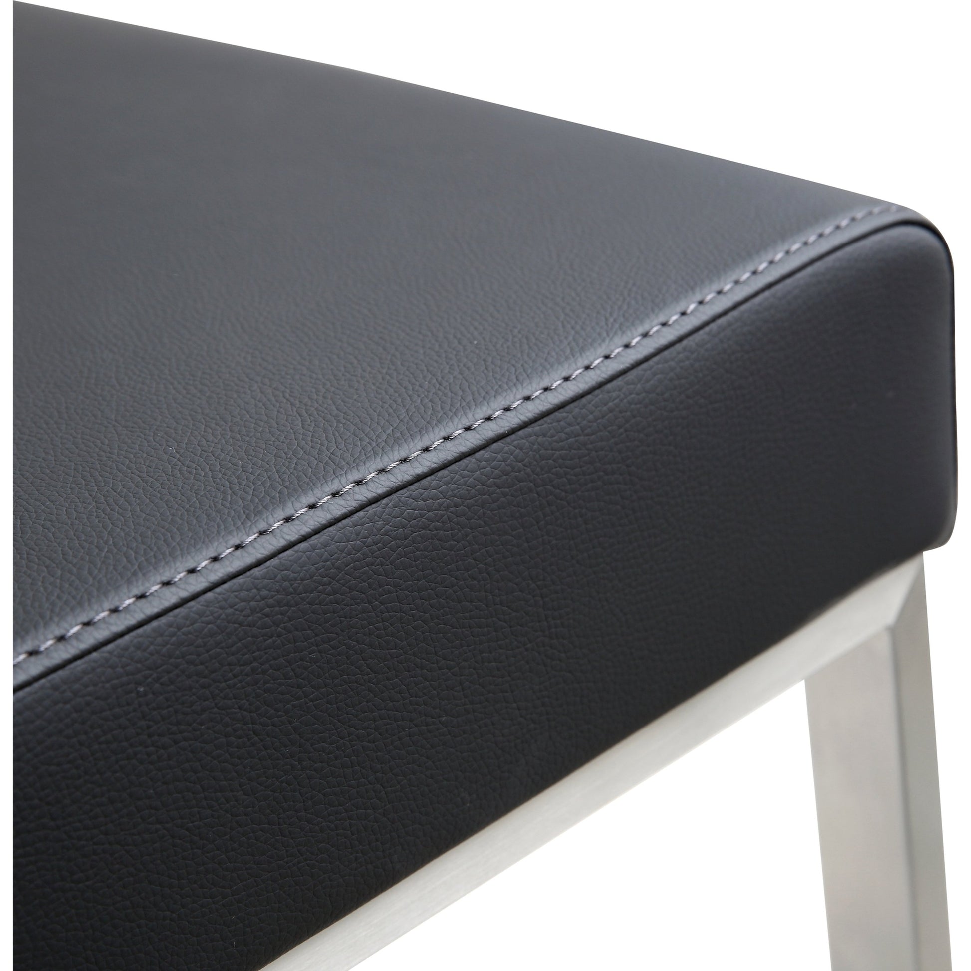 Denmark Steel Counter Stool (Set of 2) by TOV Furniture. Made from stainless steel, eco leather in a modern style.