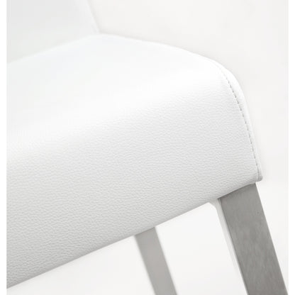 Denmark Steel Counter Stool (Set of 2) by TOV Furniture. Made from stainless steel, eco leather in a modern style.