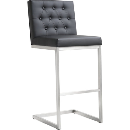 Helsinki Steel Barstool (Set of 2) by TOV Furniture in white. Made from stainless steel, eco leather in a modern style.