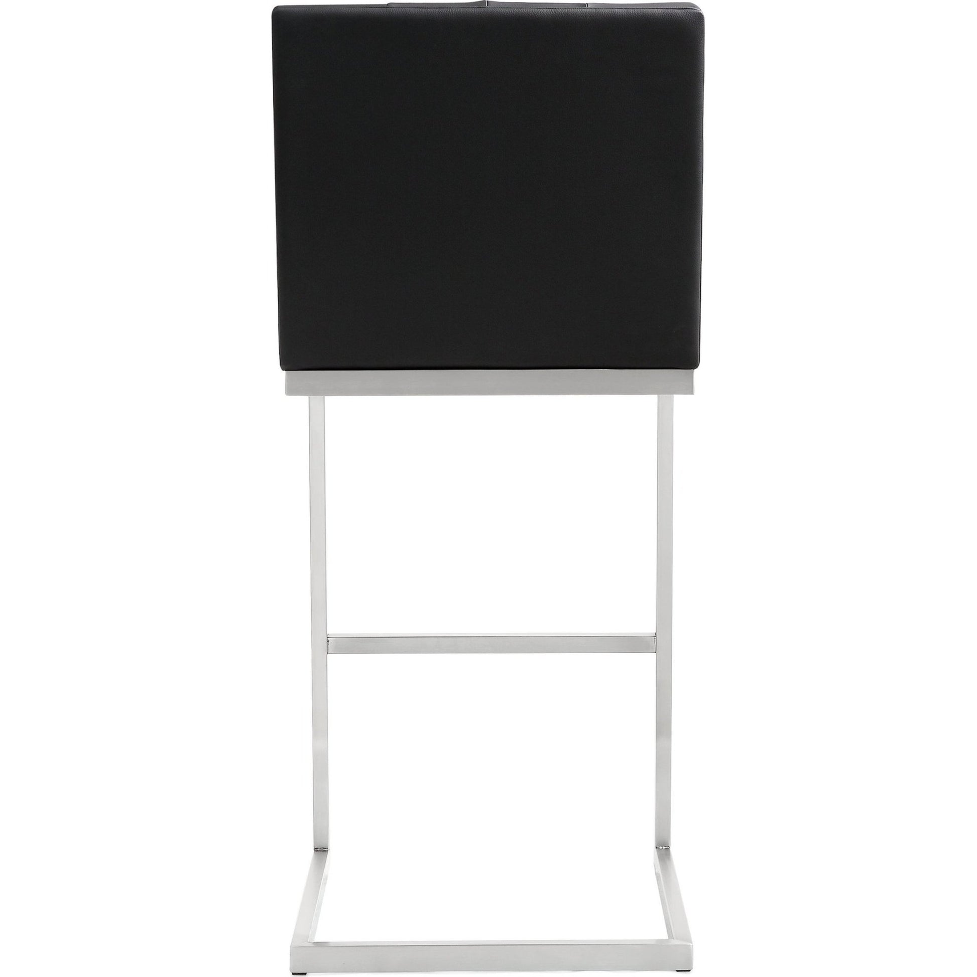 Helsinki Steel Barstool (Set of 2) by TOV Furniture in white. Made from stainless steel, eco leather in a modern style.