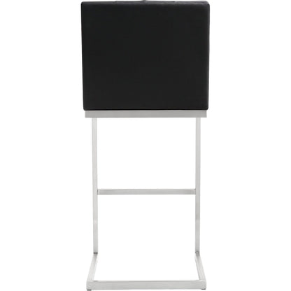 Helsinki Steel Barstool (Set of 2) by TOV Furniture in white. Made from stainless steel, eco leather in a modern style.