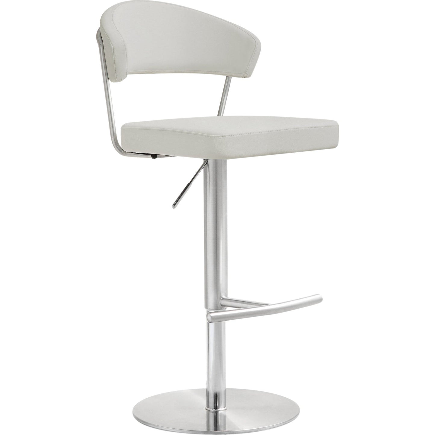 001 S-245365 | Primary Silo | Cosmo Light Steel Barstool by TOV Furniture in gray. Made from stainless steel, eco leather in a modern style.