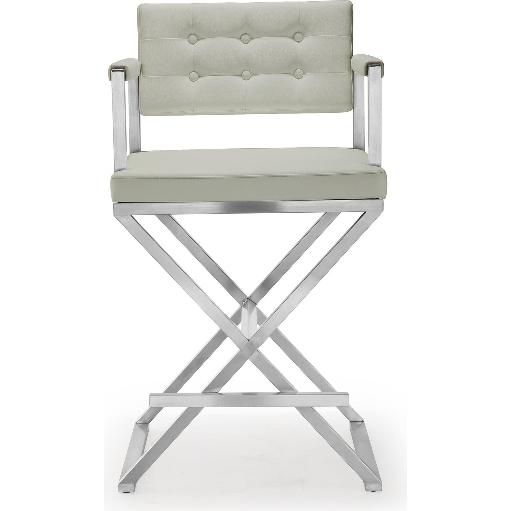 Director Counter Stool by TOV Furniture. Made from stainless steel, eco leather in a modern style.