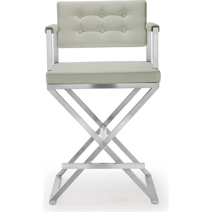 Director Counter Stool by TOV Furniture. Made from stainless steel, eco leather in a modern style.