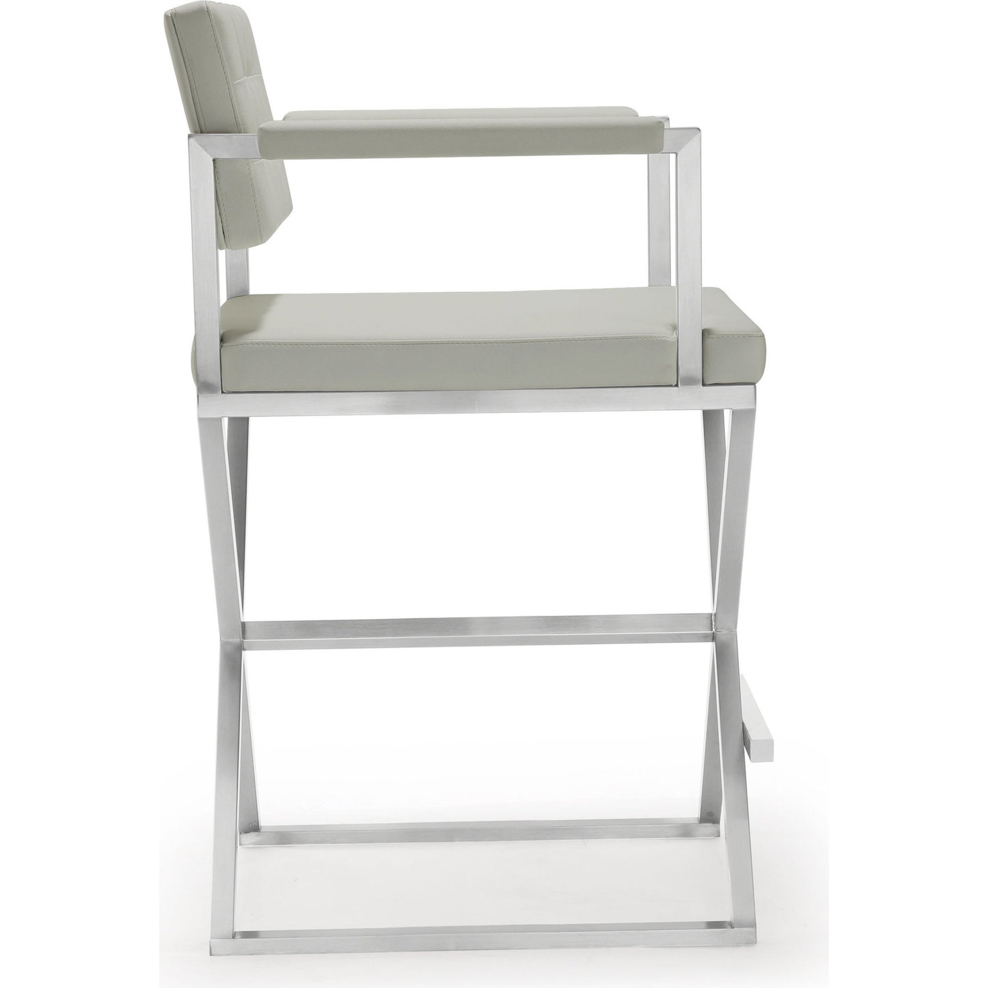 Director Counter Stool by TOV Furniture. Made from stainless steel, eco leather in a modern style.