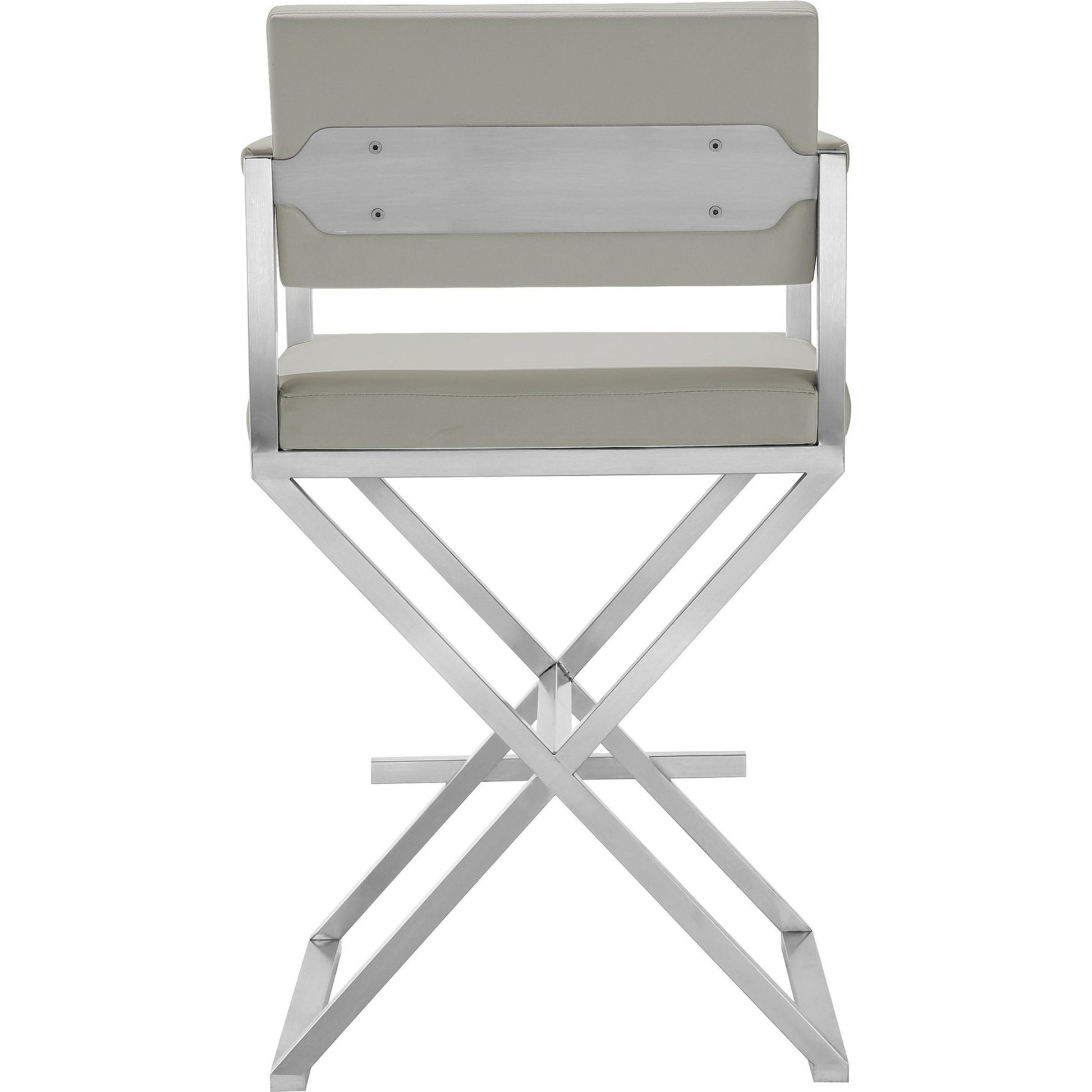 Director Counter Stool by TOV Furniture. Made from stainless steel, eco leather in a modern style.
