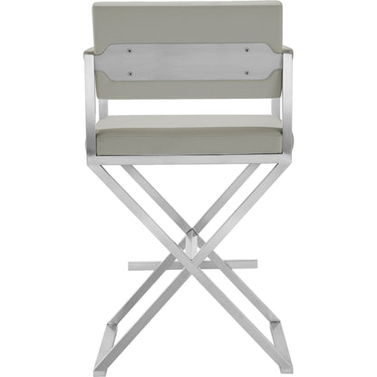 Director Counter Stool by TOV Furniture. Made from stainless steel, eco leather in a modern style.
