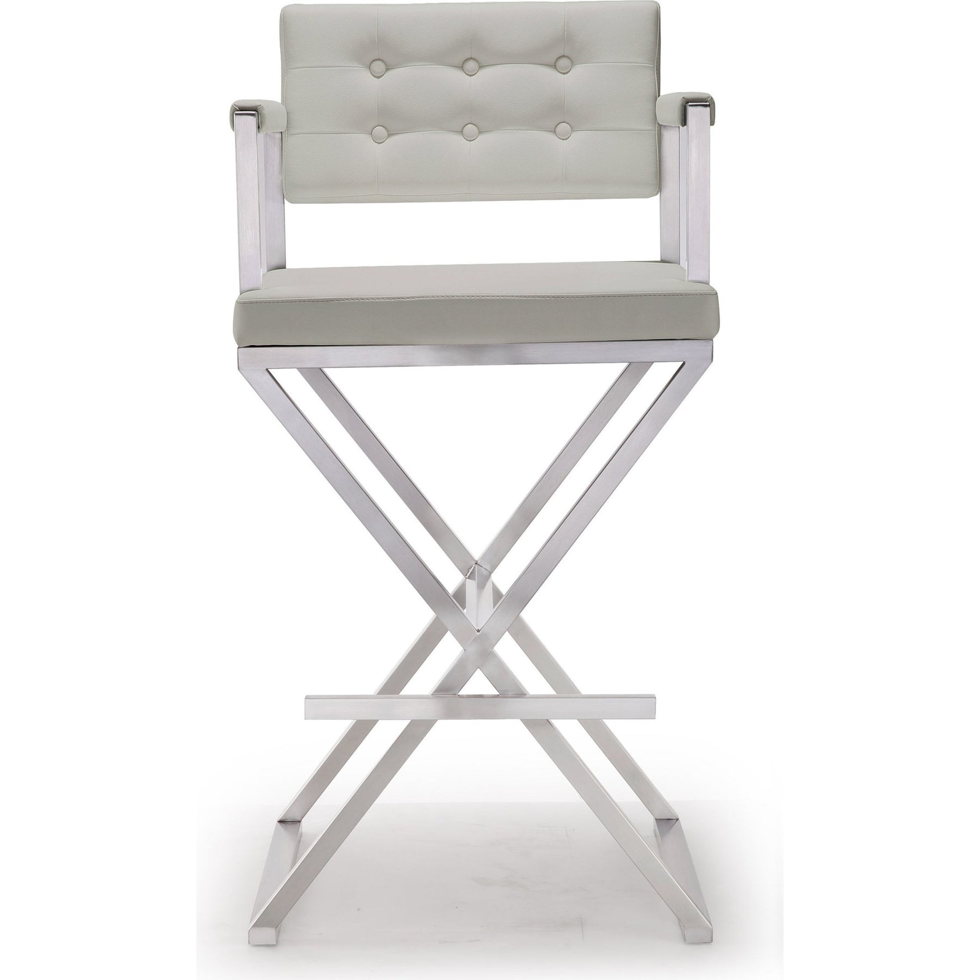 Director Barstool by TOV Furniture. Made from stainless steel, eco leather in a modern style.