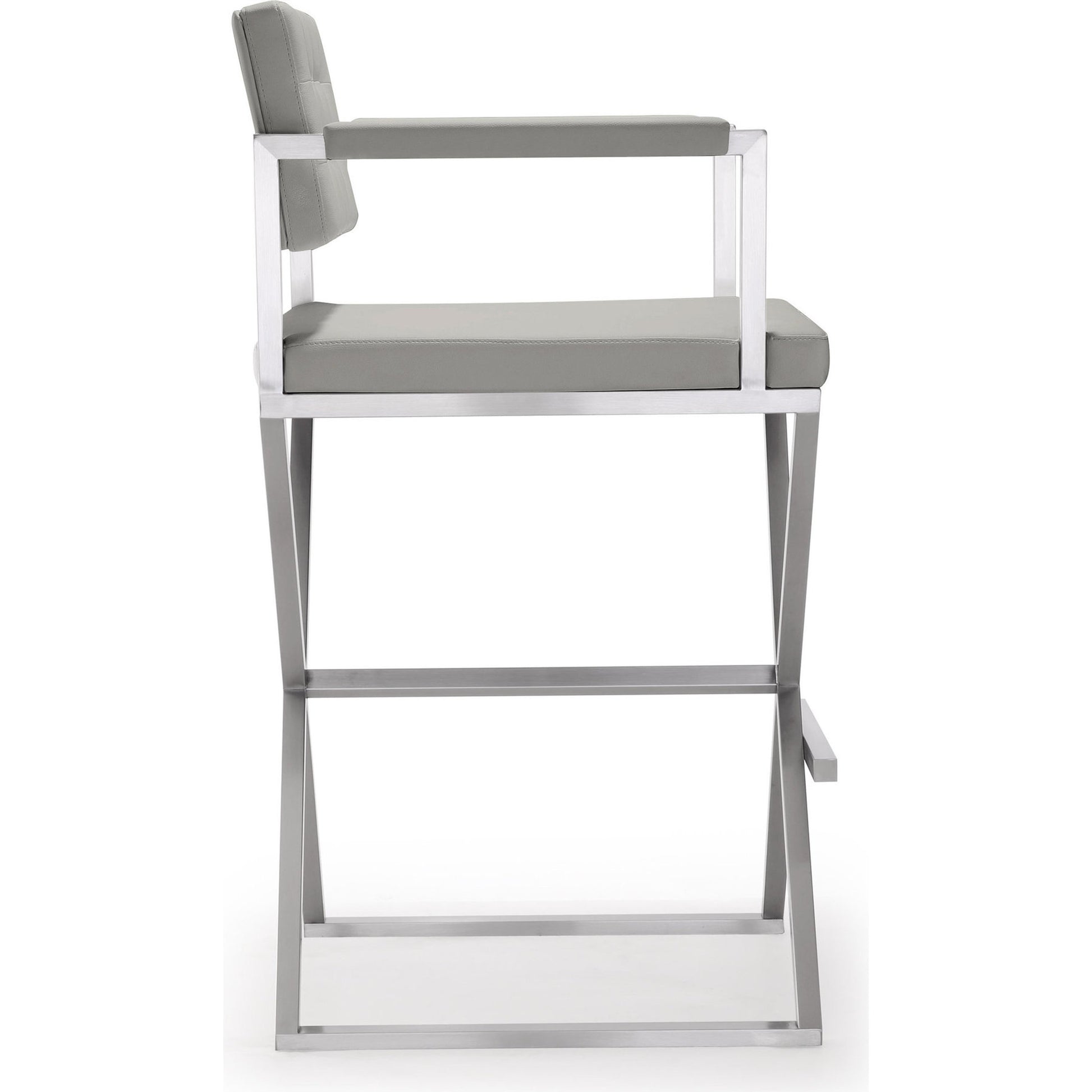 Director Barstool by TOV Furniture. Made from stainless steel, eco leather in a modern style.