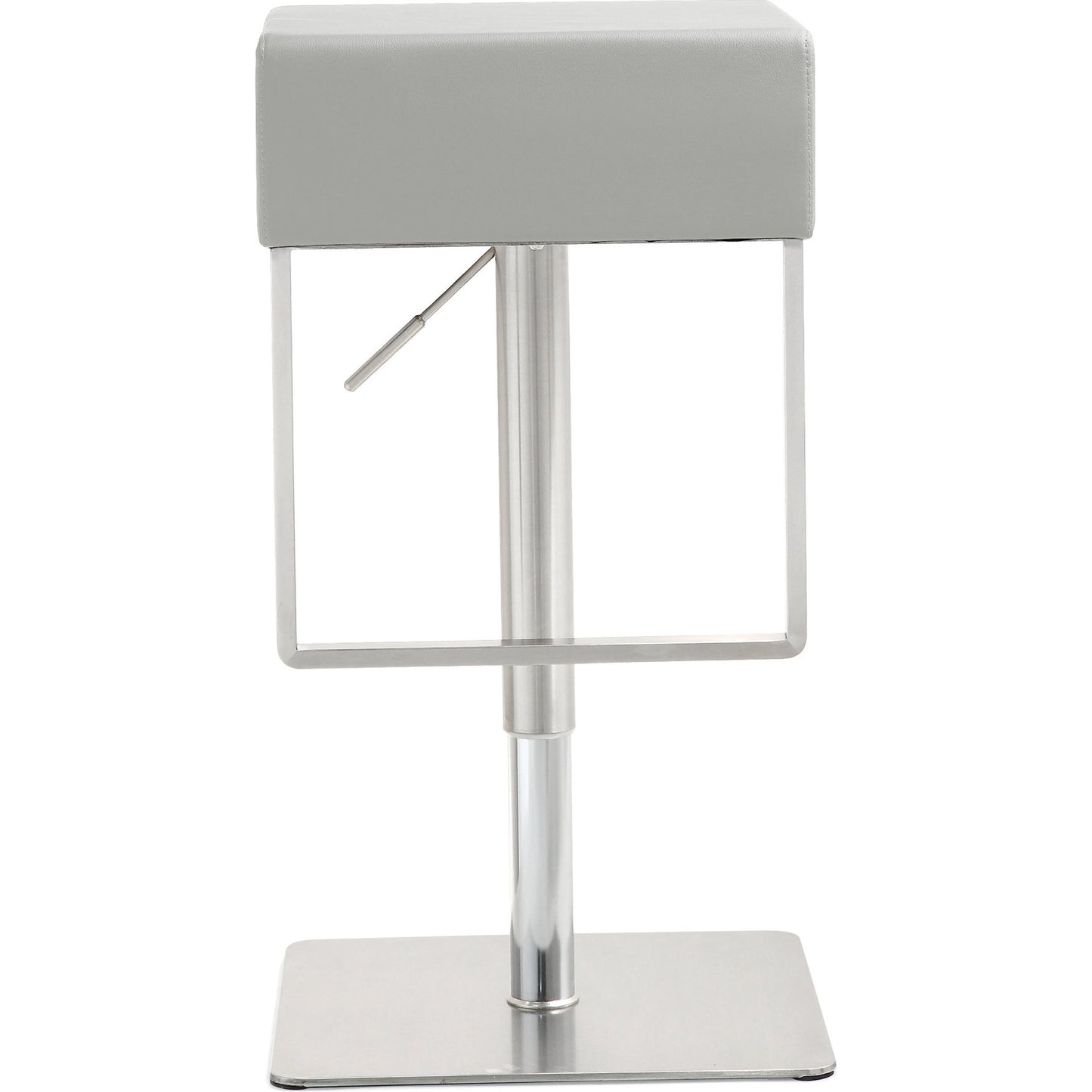 003 S-245790 | Additional Silo | Seville Steel Barstool by TOV Furniture. Made from stainless steel, eco leather in a modern style.
