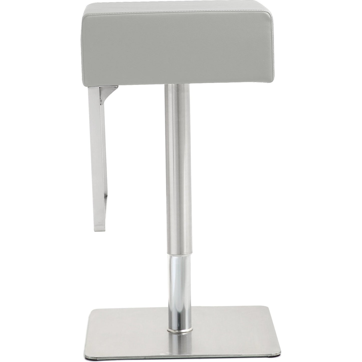 004 S-245790 | Additional Silo | Seville Steel Barstool by TOV Furniture. Made from stainless steel, eco leather in a modern style.