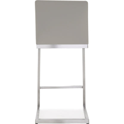 Helsinki Steel Barstool (Set of 2) by TOV Furniture in white. Made from stainless steel, eco leather in a modern style.