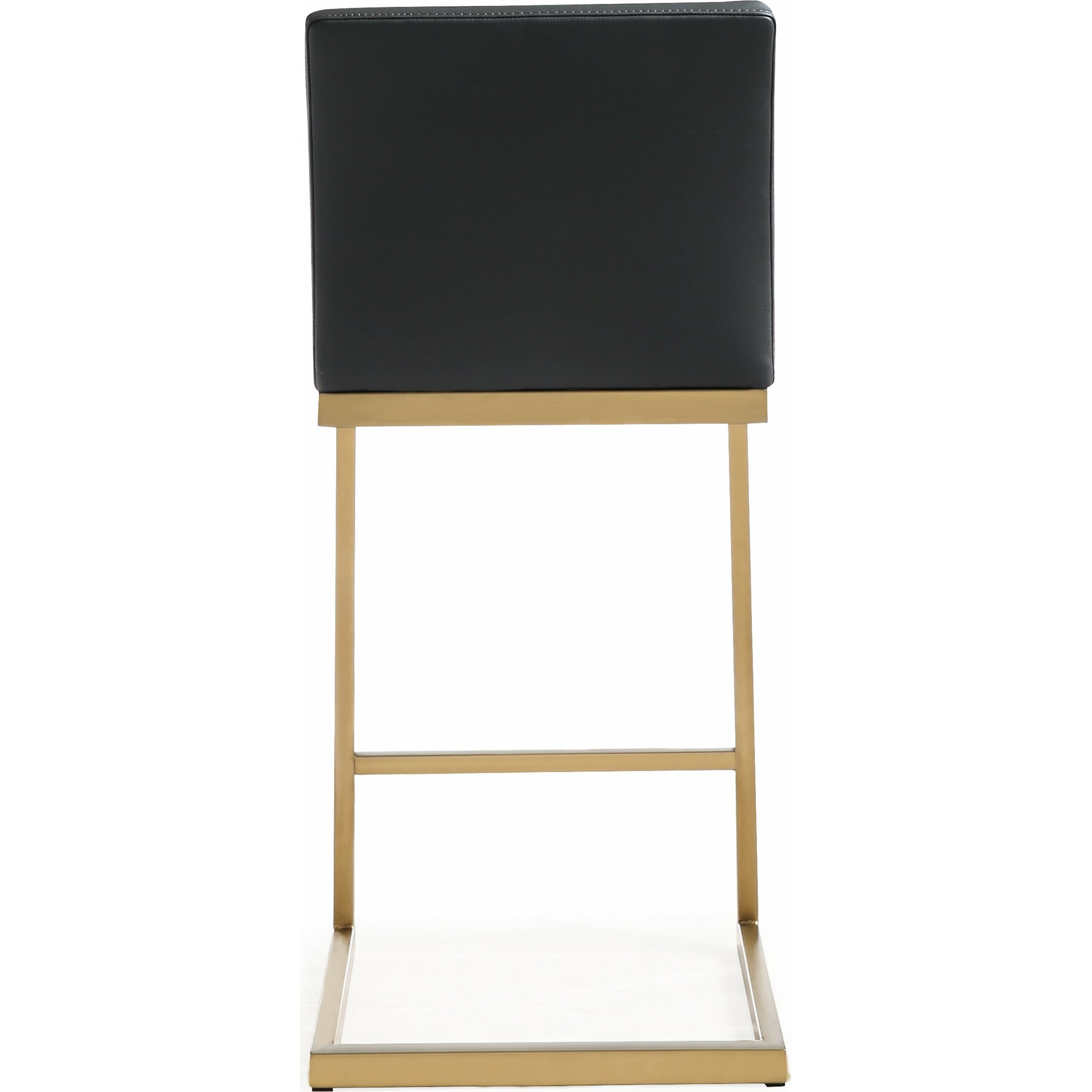 Parma Counter Stool (Set of 2) by TOV Furniture in black. Made from stainless steel, eco leather in a modern style.