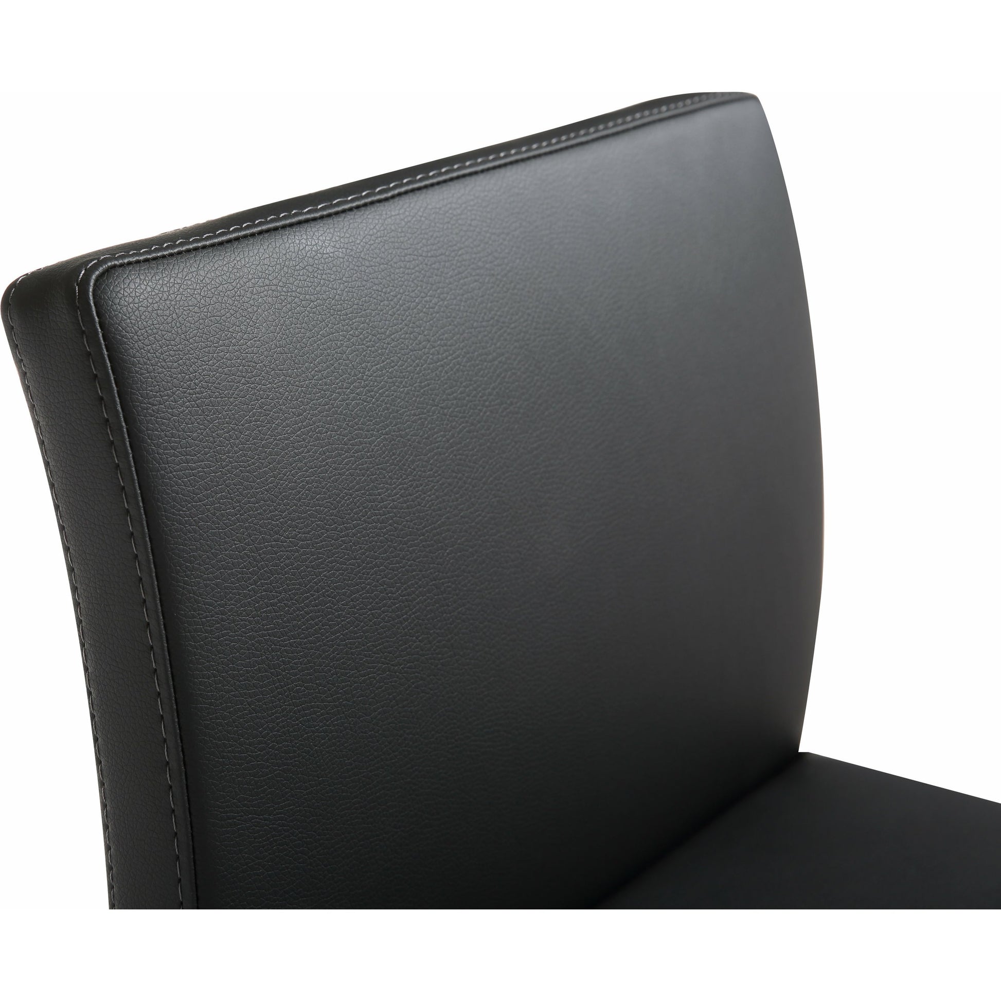 Parma Counter Stool (Set of 2) by TOV Furniture in black. Made from stainless steel, eco leather in a modern style.