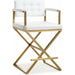 Director Gold Steel Counter Stool by TOV Furniture. Made from stainless steel, eco leather in a modern style.