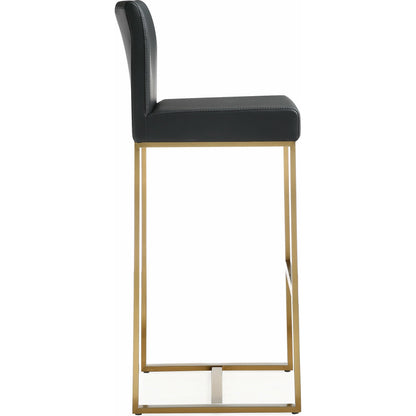 Denmark Gold Steel Barstool (Set of 2) by TOV Furniture. Made from stainless steel, eco leather in a modern style.