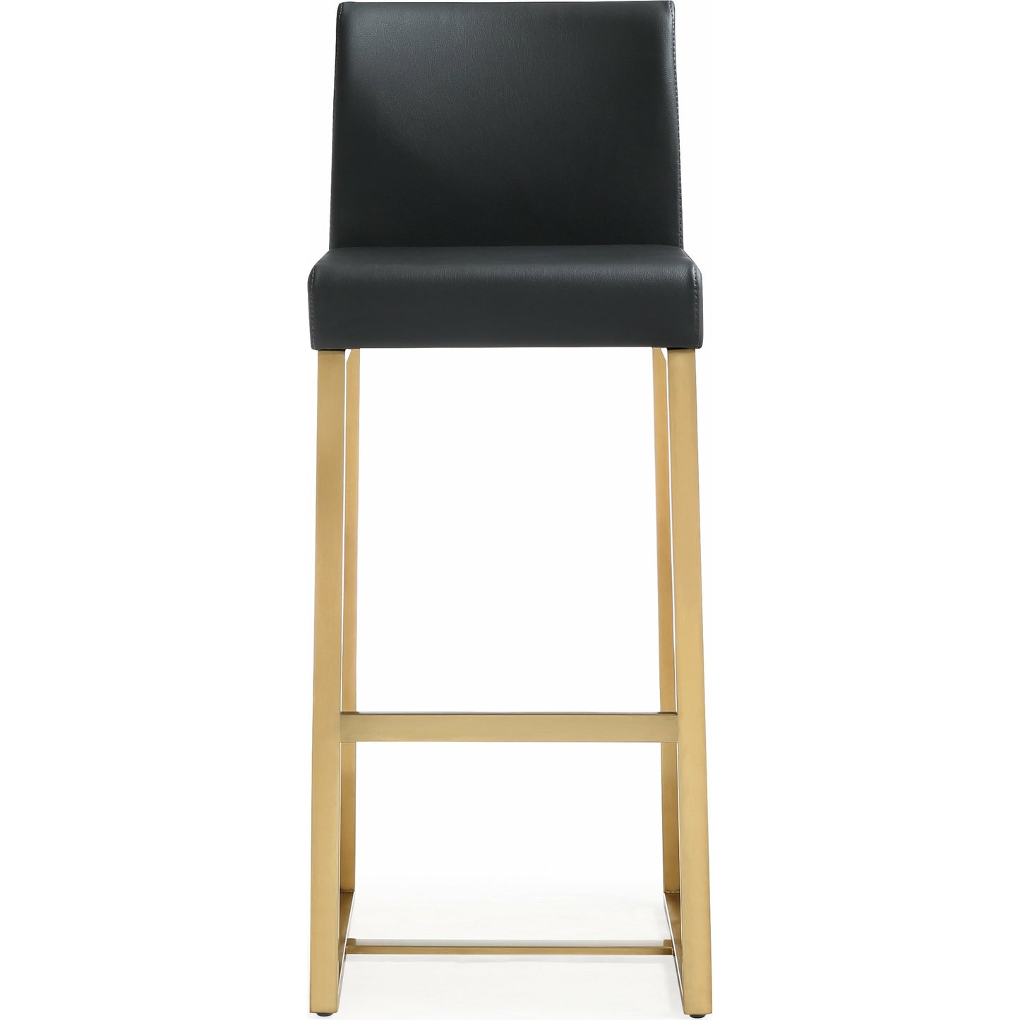 006 S-303041 | Additional Silo | Denmark Gold Steel Barstool (Set of 2) by TOV Furniture. Made from stainless steel, eco leather in a modern style.