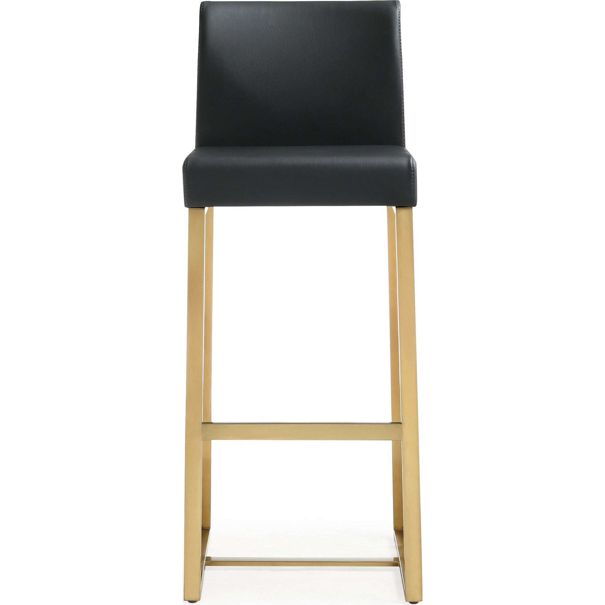 Denmark Gold Steel Barstool (Set of 2) by TOV Furniture. Made from stainless steel, eco leather in a modern style.
