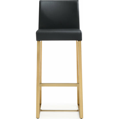 Denmark Gold Steel Barstool (Set of 2) by TOV Furniture. Made from stainless steel, eco leather in a modern style.