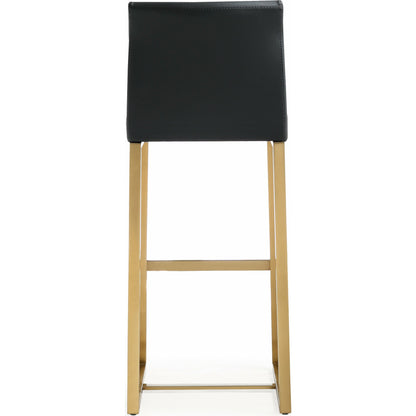 Denmark Gold Steel Barstool (Set of 2) by TOV Furniture. Made from stainless steel, eco leather in a modern style.