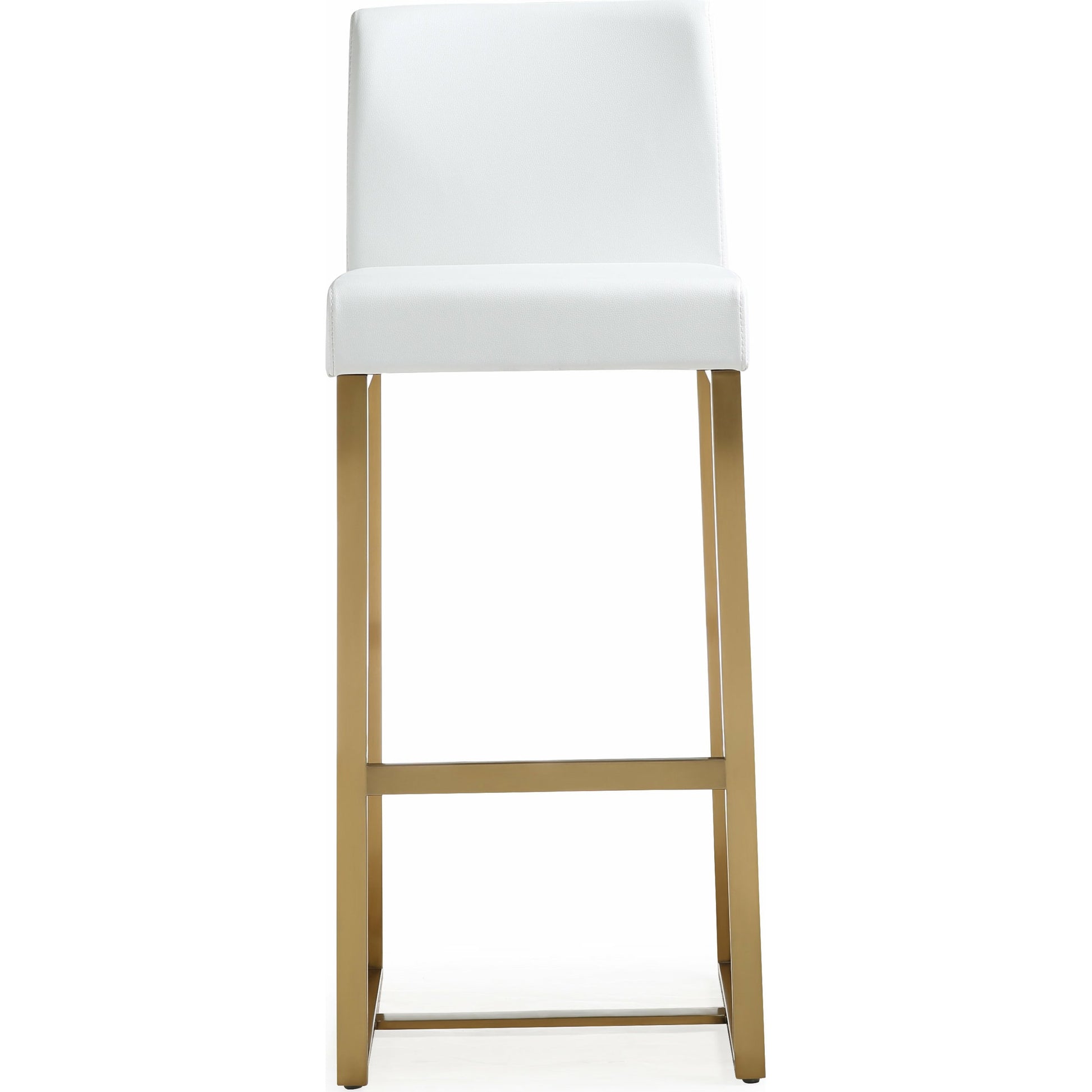 Denmark Gold Steel Barstool (Set of 2) by TOV Furniture. Made from stainless steel, eco leather in a modern style.