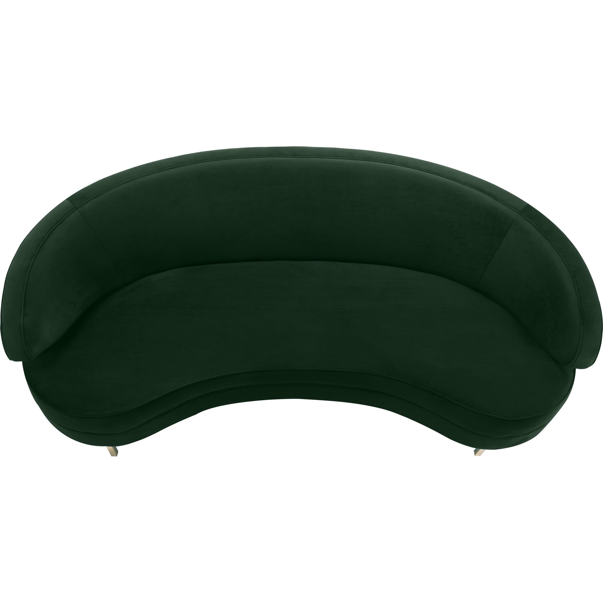 Baila Sofa by TOV Furniture in navy. Made from velvet, wood, stainless steel in a modern style.