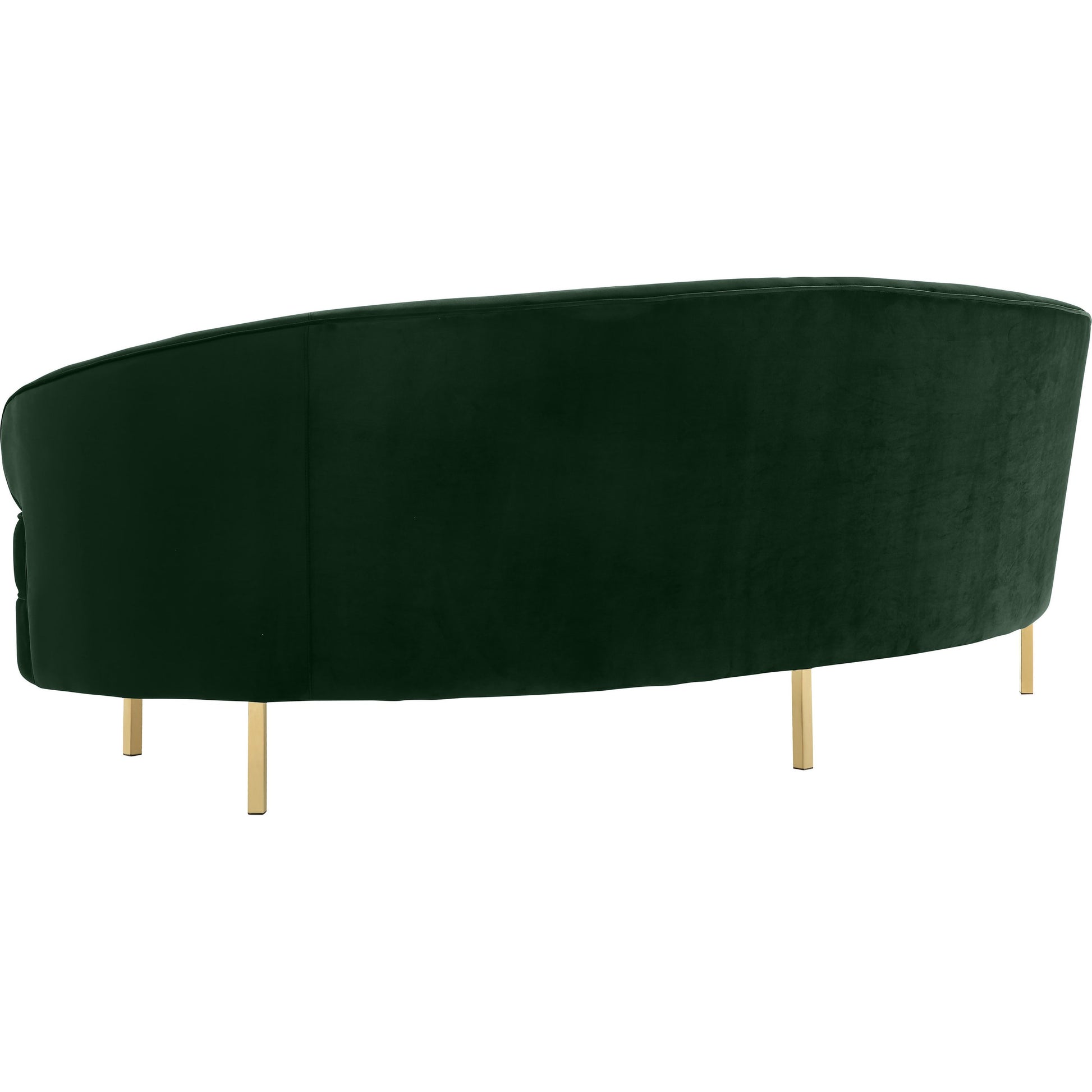 Baila Sofa by TOV Furniture in navy. Made from velvet, wood, stainless steel in a modern style.