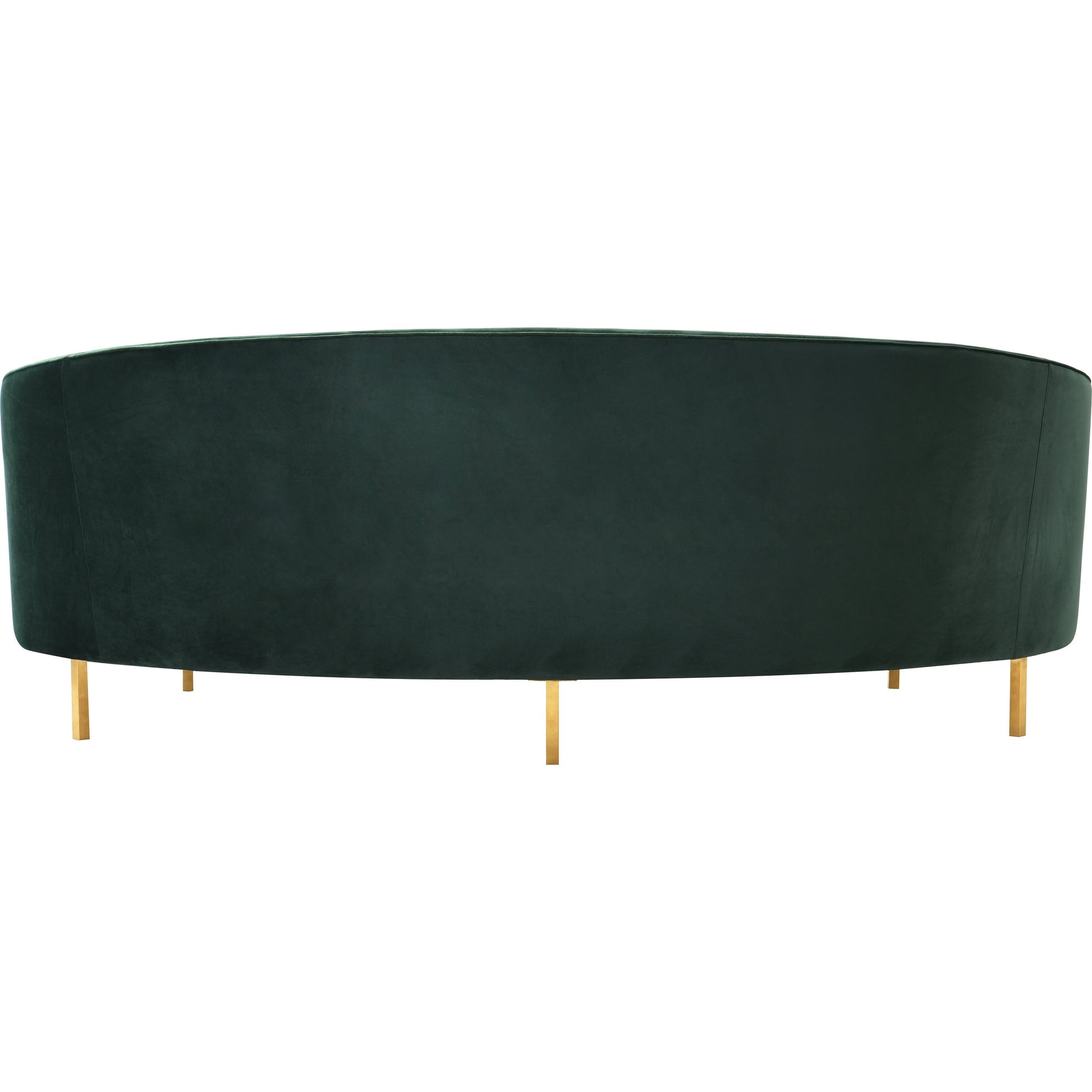Baila Sofa by TOV Furniture in navy. Made from velvet, wood, stainless steel in a modern style.